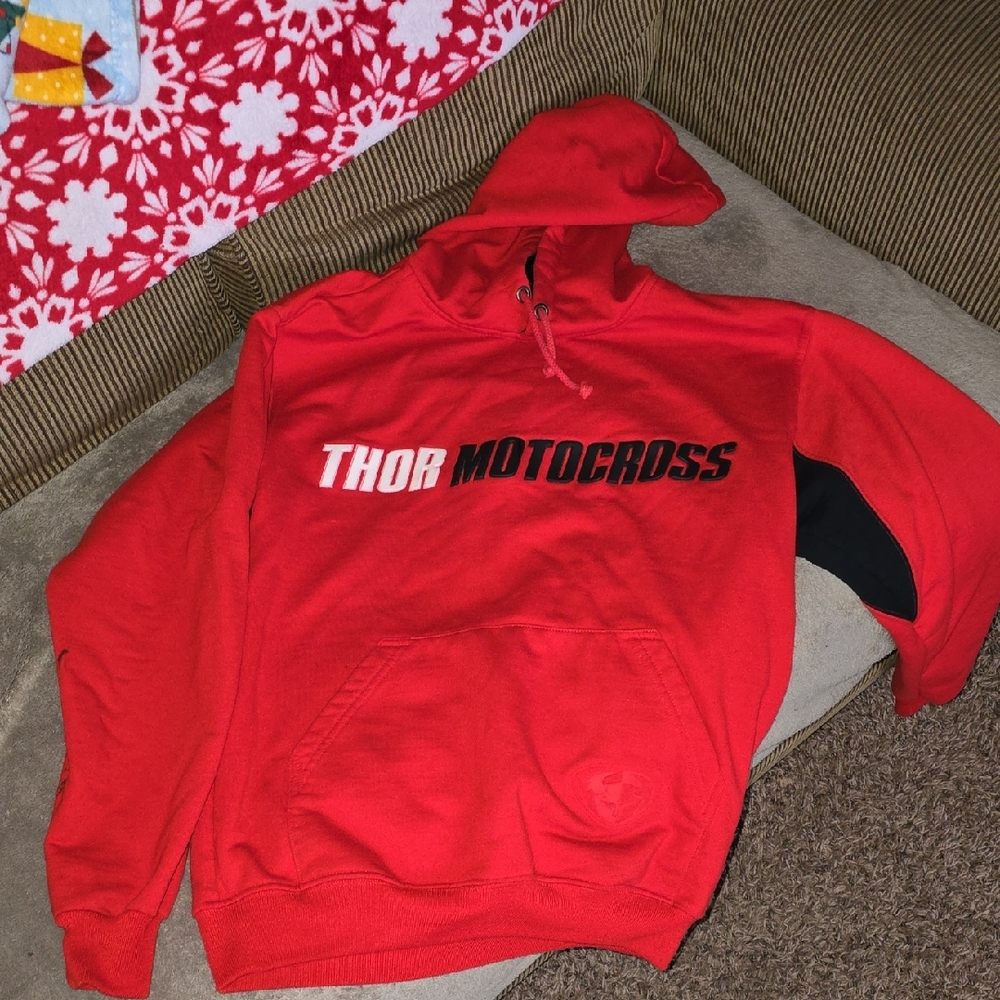 Thor Red and Black Motocross Hoodie